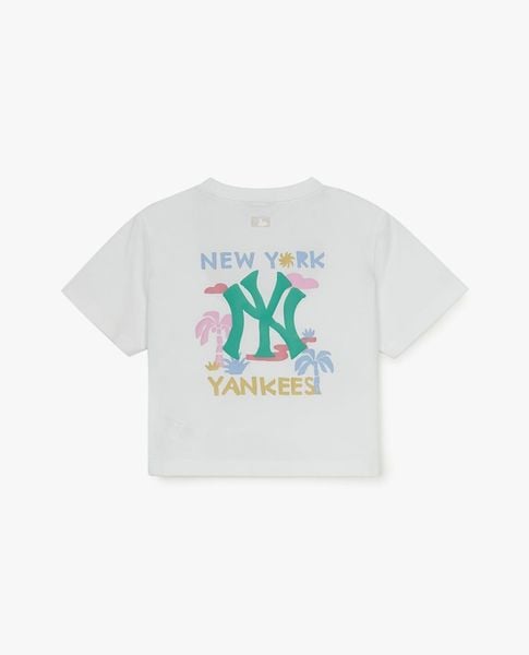  MLB - Áo croptop nữ tay ngắn in họa tiết 