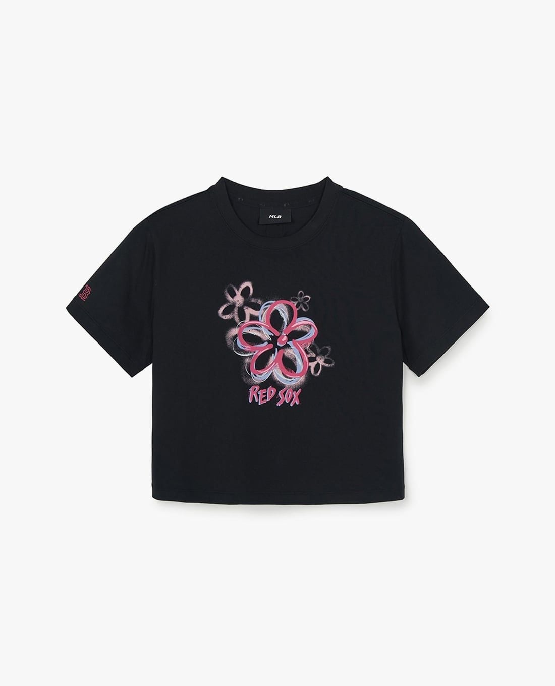 MLB - Áo croptop nữ cổ tròn tay ngắn Flower Graphic