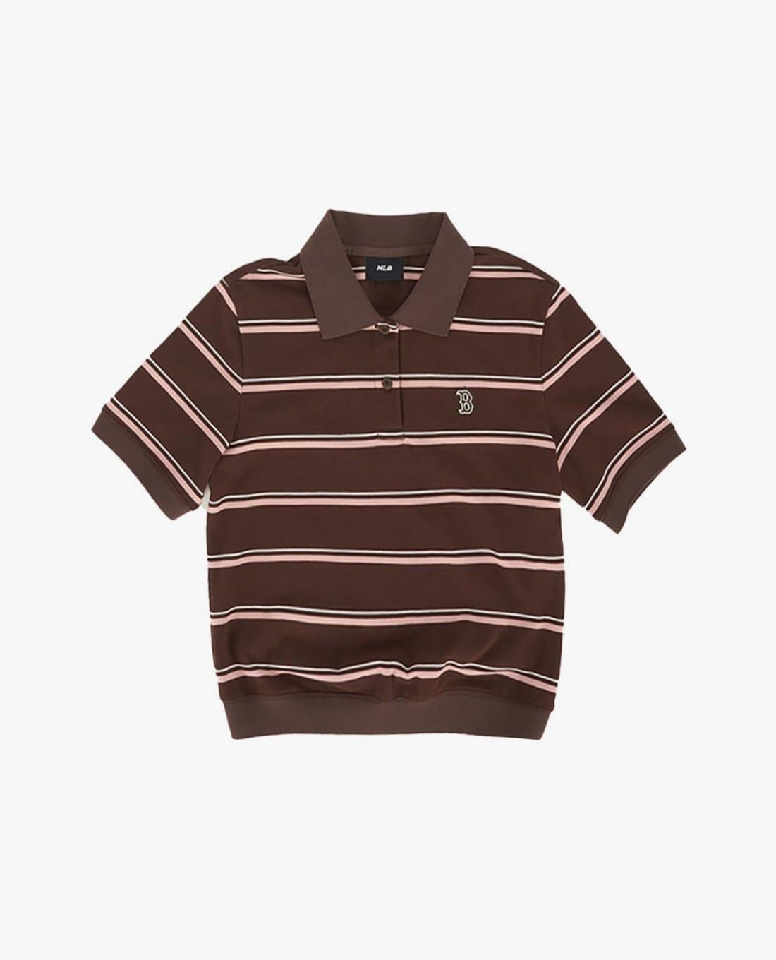 MLB - Áo polo nữ tay ngắn kẻ sọc Varsity