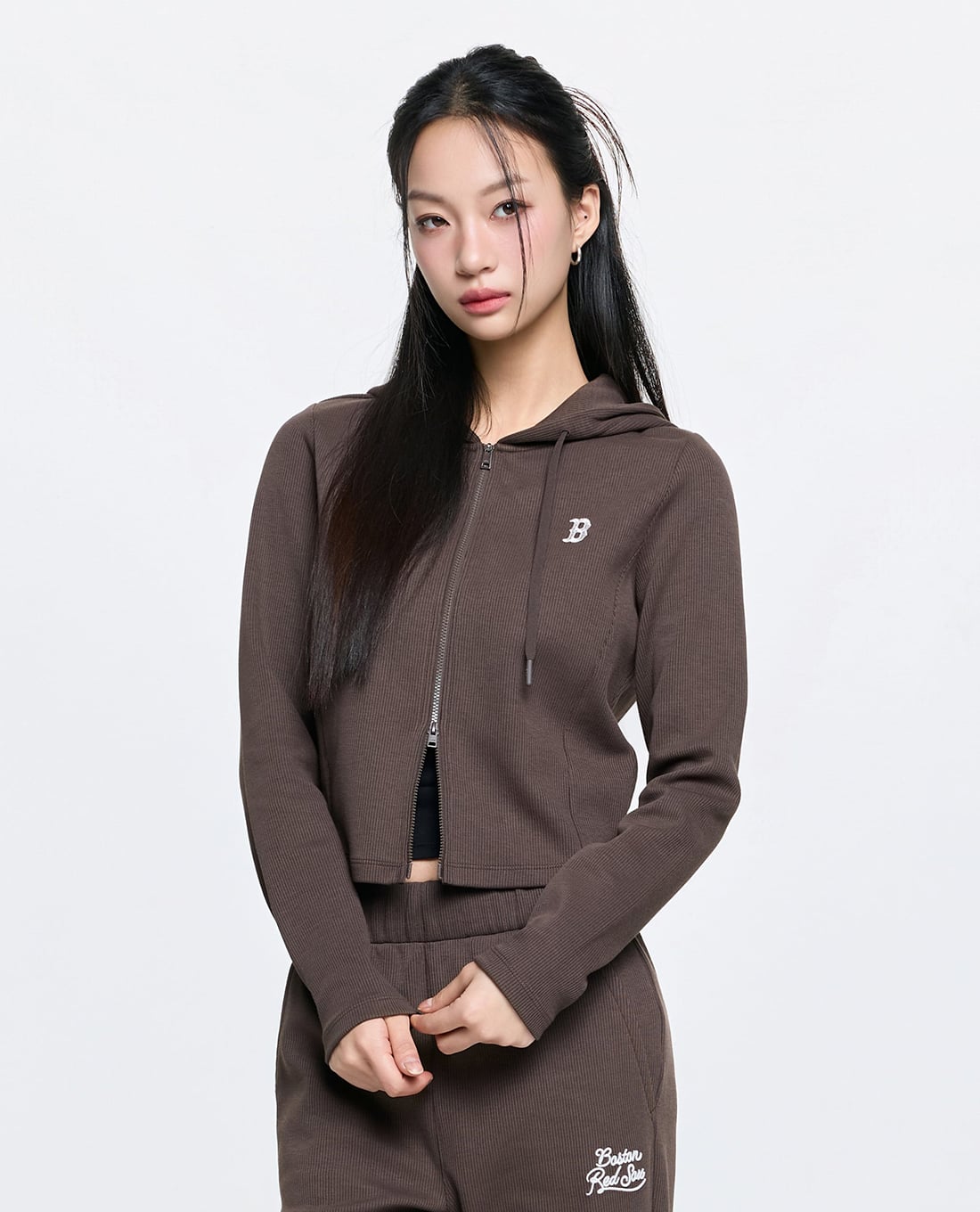 MLB - Áo khoác thể thao nữ phối mũ Varsity