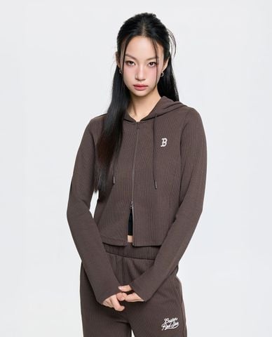  MLB - Áo khoác thể thao nữ phối mũ Varsity 