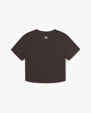  MLB - Áo croptop nữ cổ tròn tay ngắn Vintage 