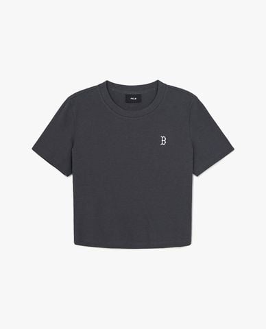  MLB - Áo croptop nữ cổ tròn tay ngắn Vintage 