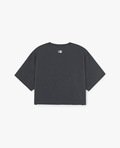  MLB - Áo croptop nữ cổ tròn tay ngắn Varsity 