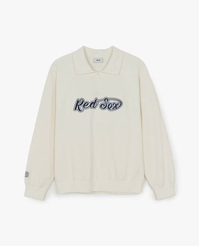  MLB - Áo sweatshirt unisex cổ bẻ tay dài Basic Cursive 