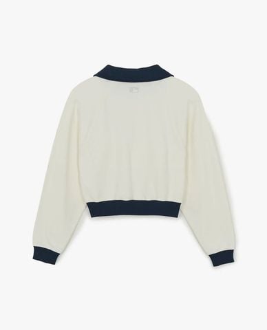  MLB - Áo sweatshirt nữ cổ bẻ tay dài Varsity Sportive 
