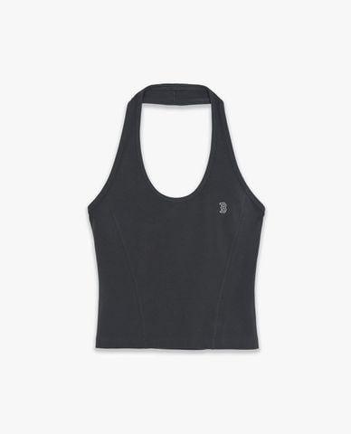  MLB - Áo croptop nữ cổ yếm thêu logo 