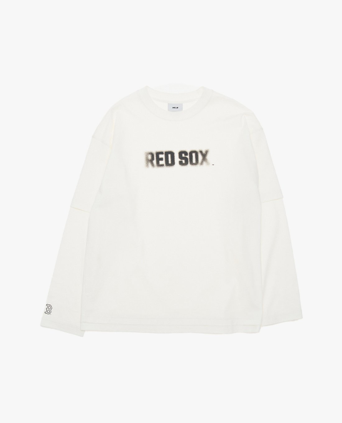 MLB - Áo thun unisex cổ tròn tay dài in logo