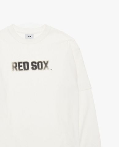  MLB - Áo thun unisex cổ tròn tay dài in logo 