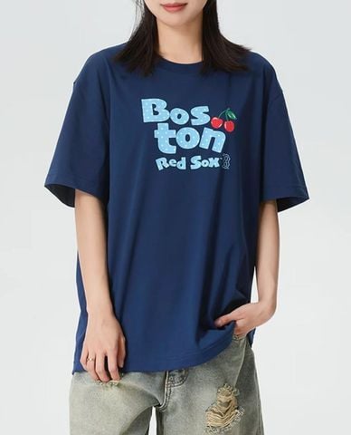  MLB - Áo thun unisex cổ tròn tay ngắn trẻ trung 