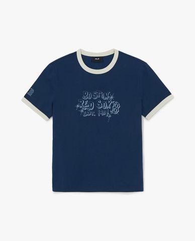  MLB - Áo thun unisex cổ tròn tay ngắn Letter Graphic 
