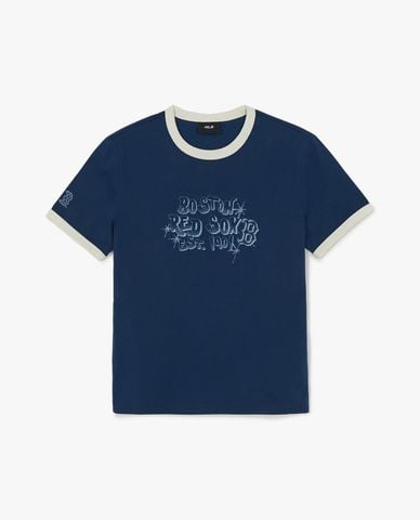  MLB - Áo thun unisex cổ tròn tay ngắn Letter Graphic 