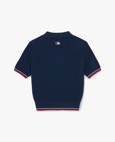 MLB - Áo polo nữ dệt kim tay ngắn Varsity 