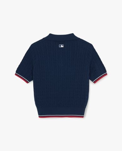  MLB - Áo polo nữ dệt kim tay ngắn Varsity 