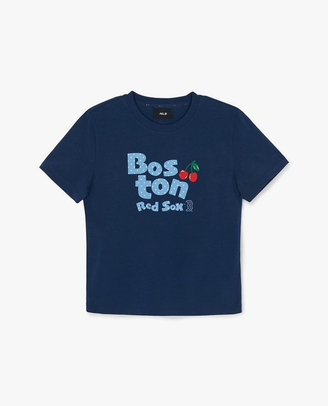 MLB - Áo croptop nữ cổ tròn tay ngắn Letter Cherry