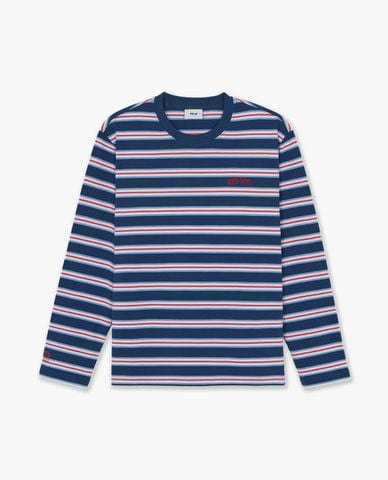  MLB - Áo thun unisex cổ tròn tay dài Stripe 