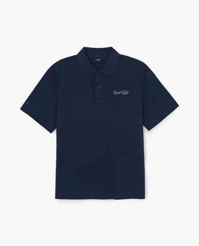 MLB - Áo polo unisex cổ bẻ tay ngắn Varsity Small Cursive 