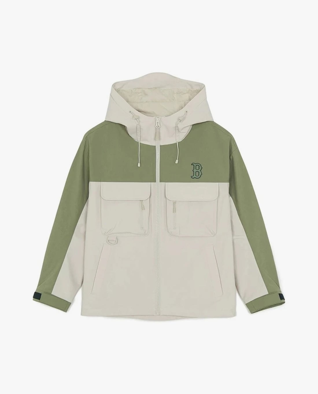 MLB - Áo khoác gió unisex phối mũ tay dài Gorpcore