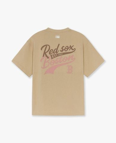  MLB - Áo thun unisex cổ tròn tay ngắn Varsity Cursive Over Fit 
