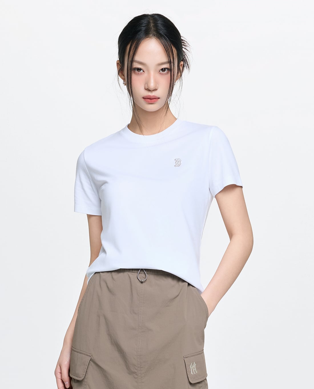 MLB - Áo thun nữ cổ tròn tay ngắn Basic