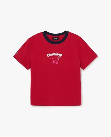  MLB - Áo croptop nữ cổ tròn tay ngắn Summer Fruits 