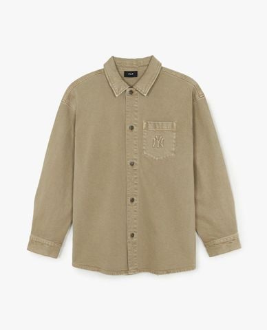  MLB - Áo sơ mi denim unisex tay dài Bar City Vintage 