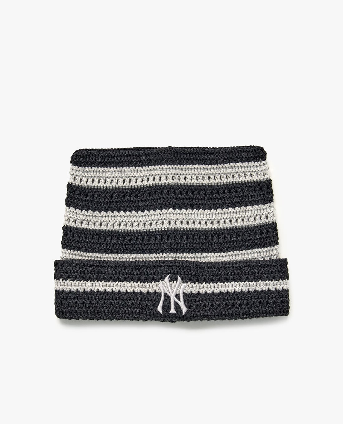 MLB - Nón len unisex tai mèo kẻ sọc Summer