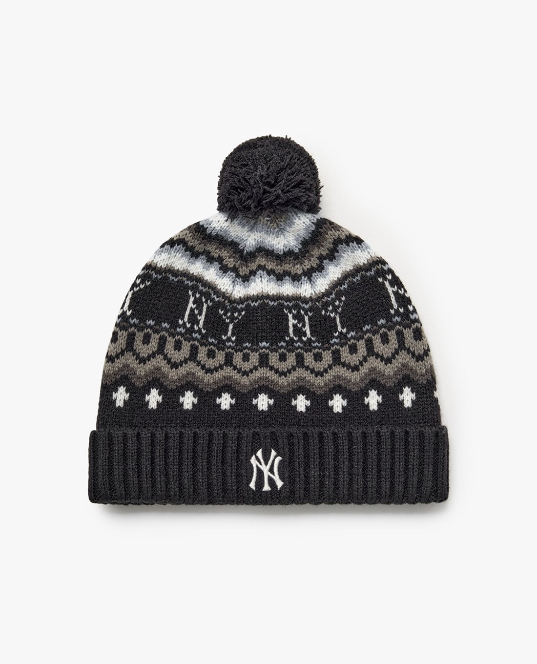 MLB - Nón len unisex họa tiết Nordic Pattern Pompom