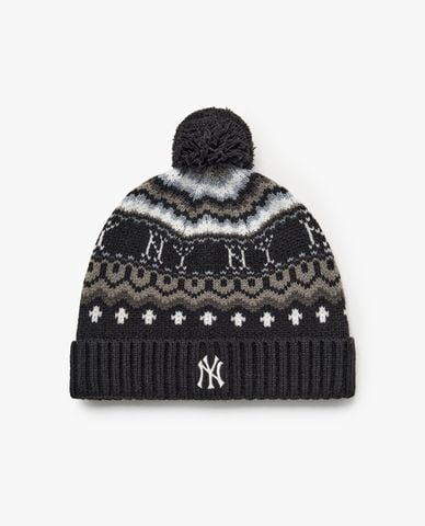  MLB - Nón len unisex họa tiết Nordic Pattern Pompom 