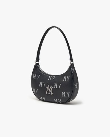  MLB - Túi đeo vai nữ hình bán nguyệt Classic Monogram 