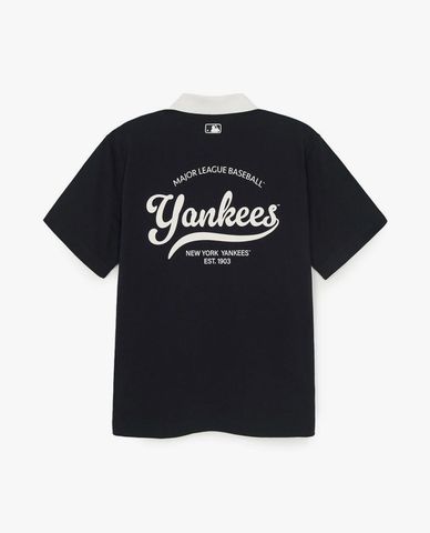  MLB - Áo polo unisex cổ bẻ tay ngắn Varsity 