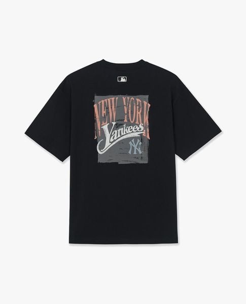 MLB - Áo thun unisex tay ngắn Vintage Letter Print 