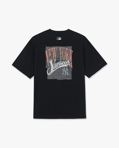  MLB - Áo thun unisex tay ngắn Vintage Letter Print 