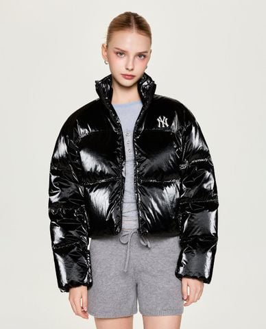  MLB - Áo khoác phao nữ cổ trụ tay dài Glossy 