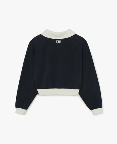  MLB - Áo sweatshirt nữ cổ bẻ tay dài Varsity Sportive 