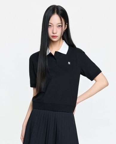  MLB - Áo polo nữ cổ bẻ tay ngắn Basic 