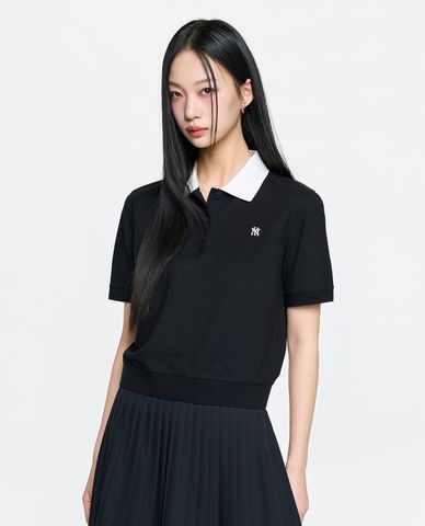  MLB - Áo polo nữ cổ bẻ tay ngắn Basic 