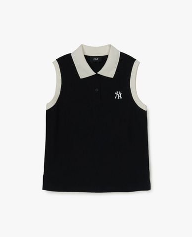  MLB - Áo sát nách nữ cổ bẻ New York Yankees 