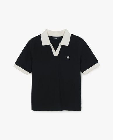  MLB - Áo polo nữ cổ V tay ngắn Basic 