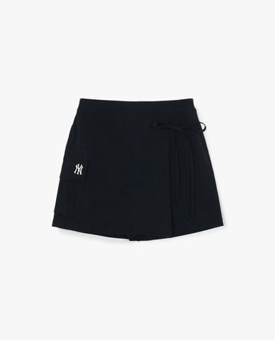  MLB - Quần short giả váy nữ phối nơ Gorpcore 