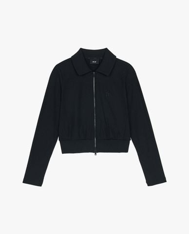  MLB - Áo khoác dệt kim nữ cổ bẻ tay dài Basic Ribbed 