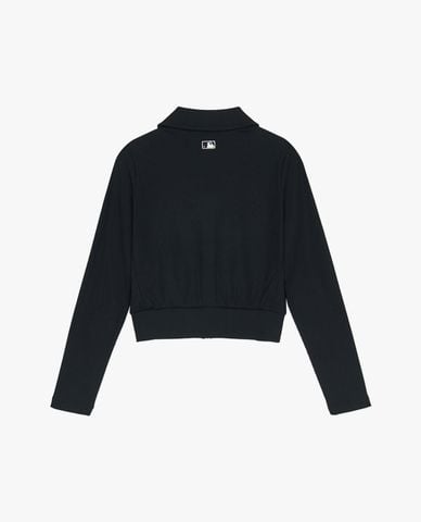  MLB - Áo khoác dệt kim nữ cổ bẻ tay dài Basic Ribbed 