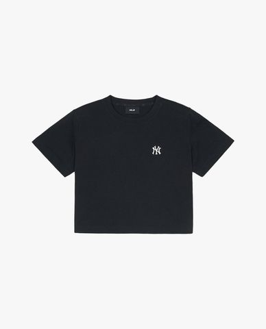  MLB - Áo croptop nữ cổ tròn tay ngắn Basic 