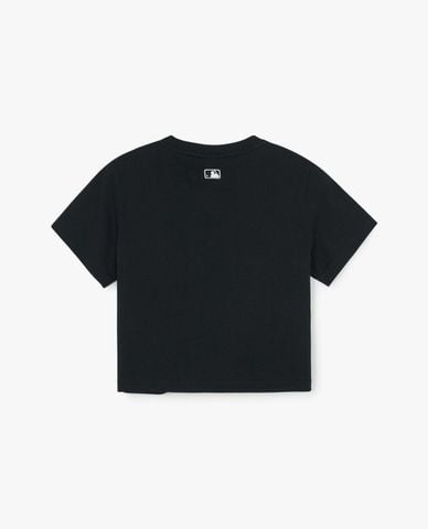 MLB - Áo croptop nữ cổ tròn tay ngắn Basic 