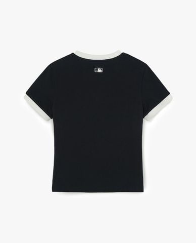  MLB - Áo thun nữ cổ tròn tay ngắn Basic Small Logo Ringer 