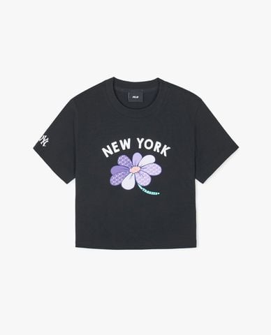  MLB - Áo croptop nữ cổ tròn tay ngắn 