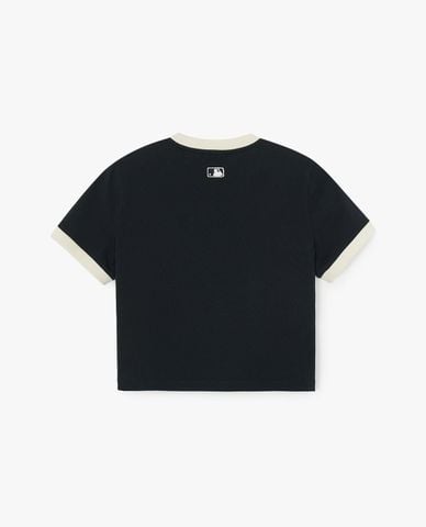  MLB - Áo croptop nữ cổ tròn tay ngắn Varsity Linger Slim 