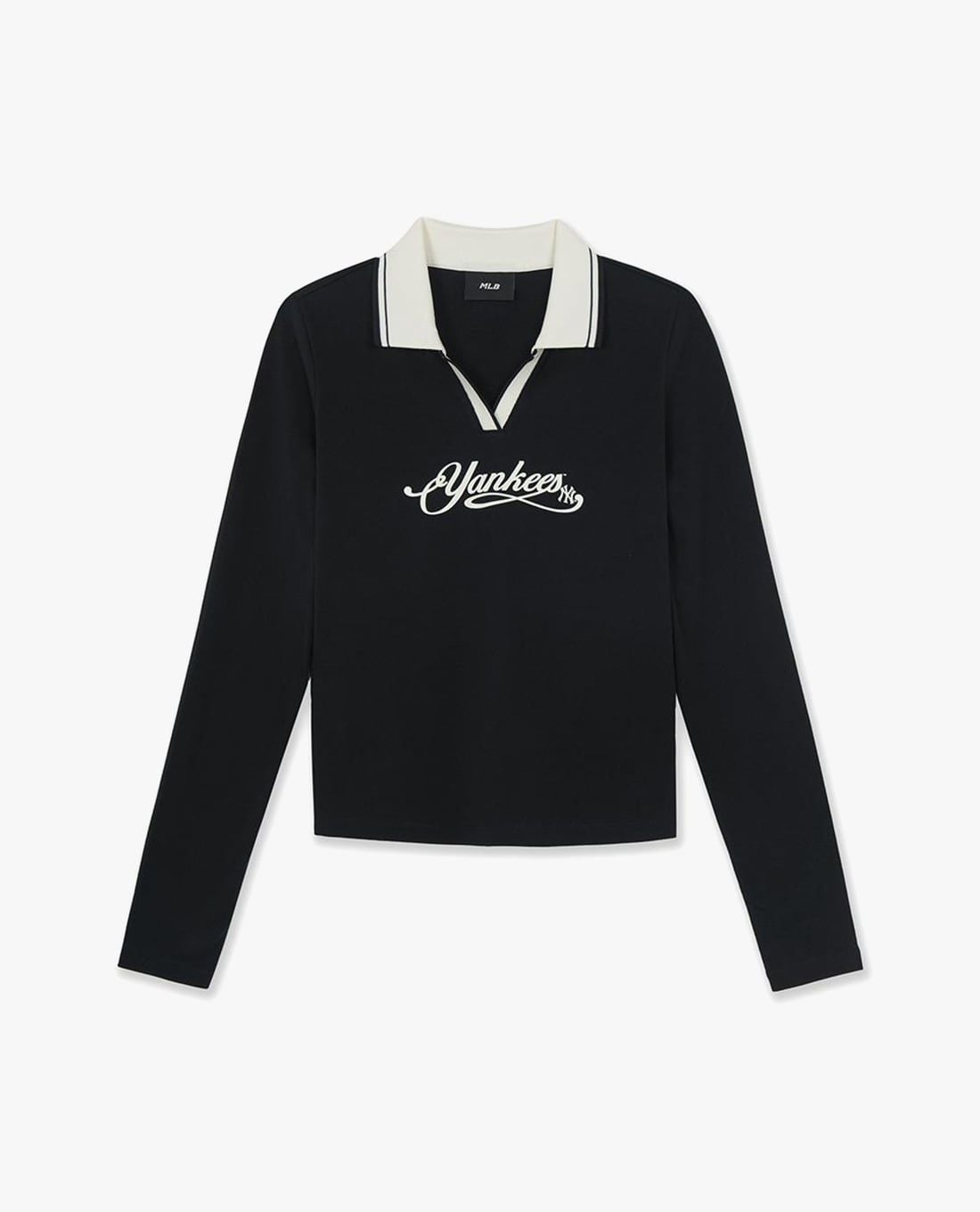 MLB - Áo polo nữ cổ bẻ tay dài in logo