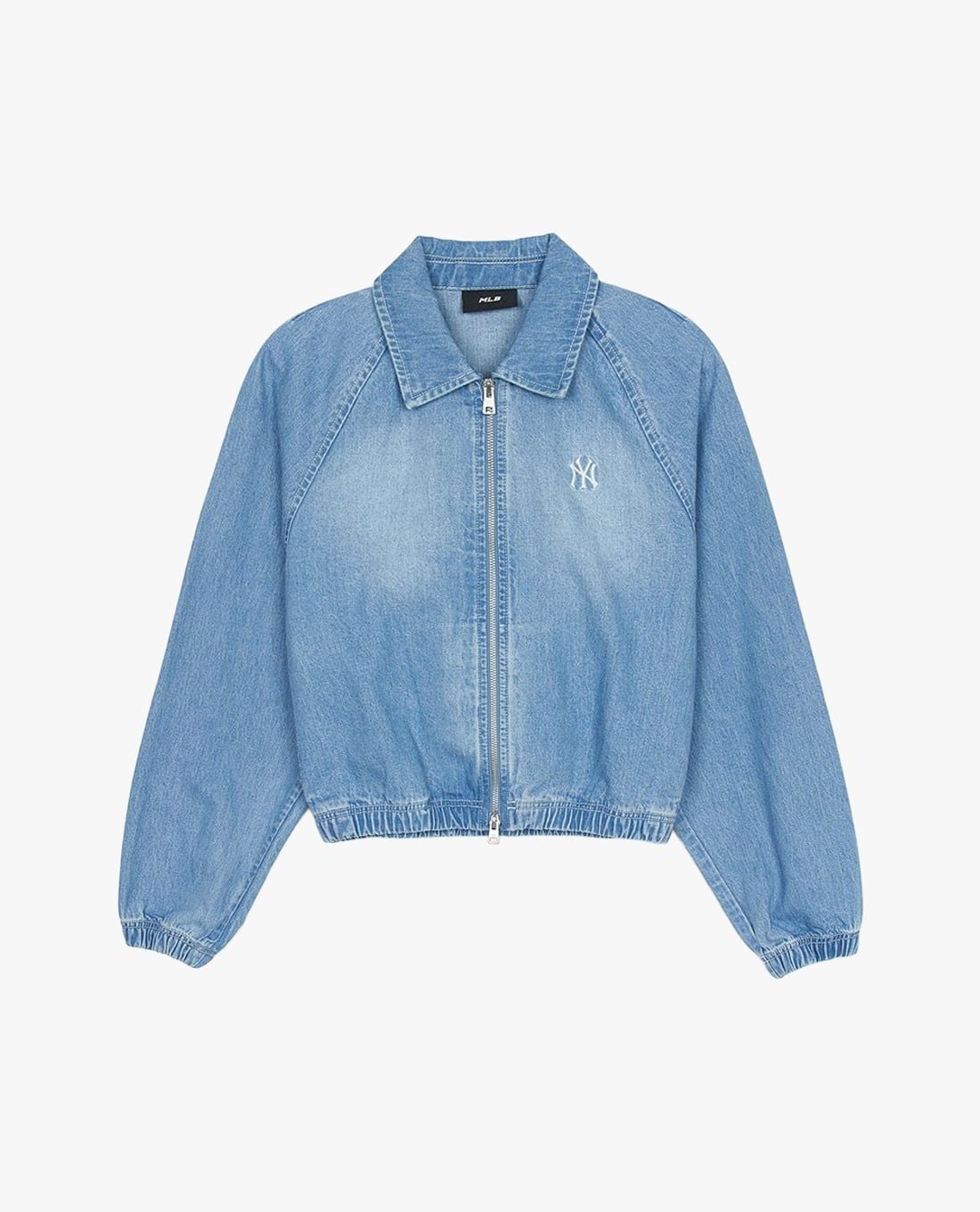 MLB - Áo khoác denim nữ phom croptop Varsity