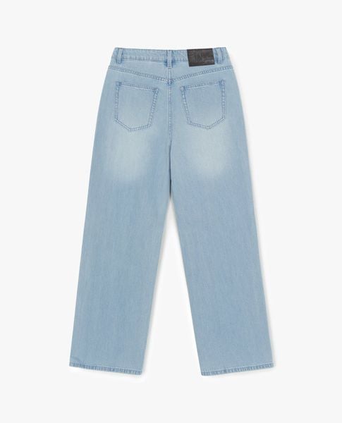  MLB - Quần jeans nữ ống rộng Basic Small Logo 